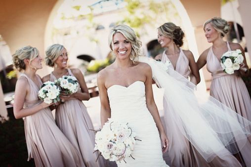 two bridesmaid dresses