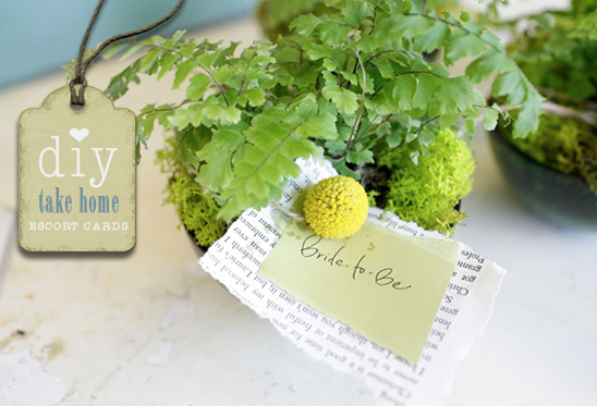 Eco Friendly Do It Yourself Wedding Favors and Escort Cards