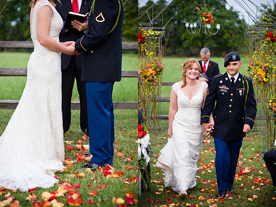 Beautiful, outdoor, autumn, military Texas wedding!