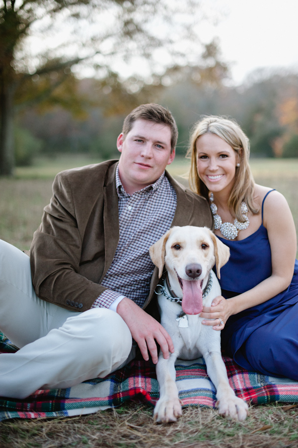 Engagement session with dog