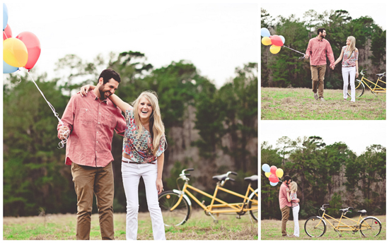 The Bird & The Bear - Tandem Bike & Balloons Engagement Session