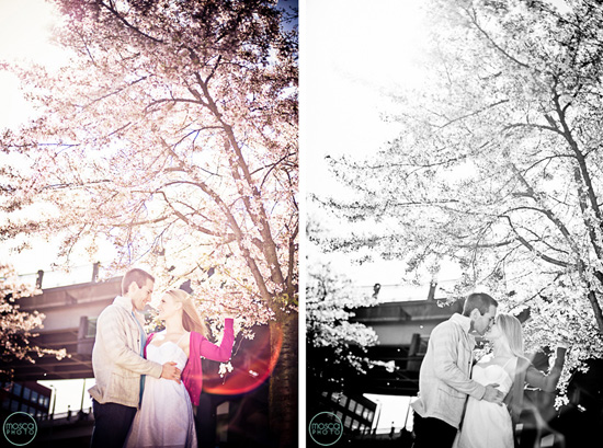 Bright Light, Spring Blooms, Portland Engagement Session