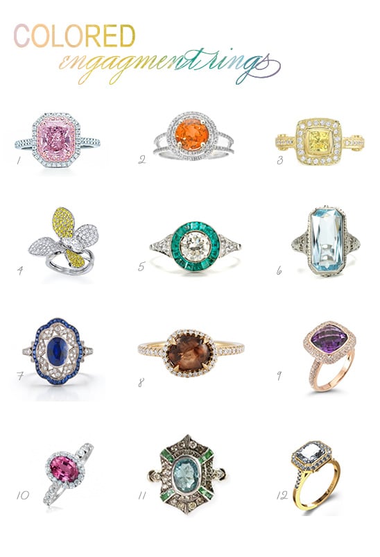 18k Yellow Gold Custom Multi-color Gemstones Engagement Ring #102857 -  Seattle Bellevue | Joseph Jewelry