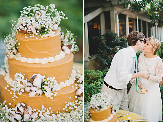 Aqua And Yellow Backyard Wedding