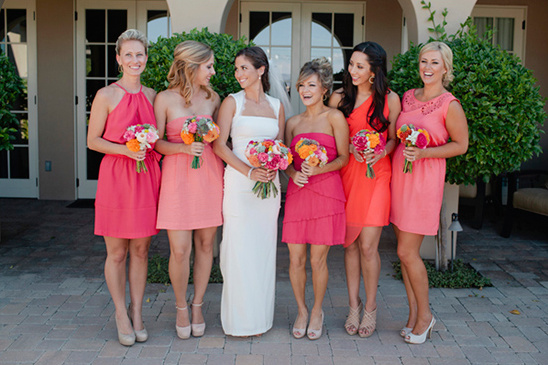 Peach and Pink Backyard Wedding