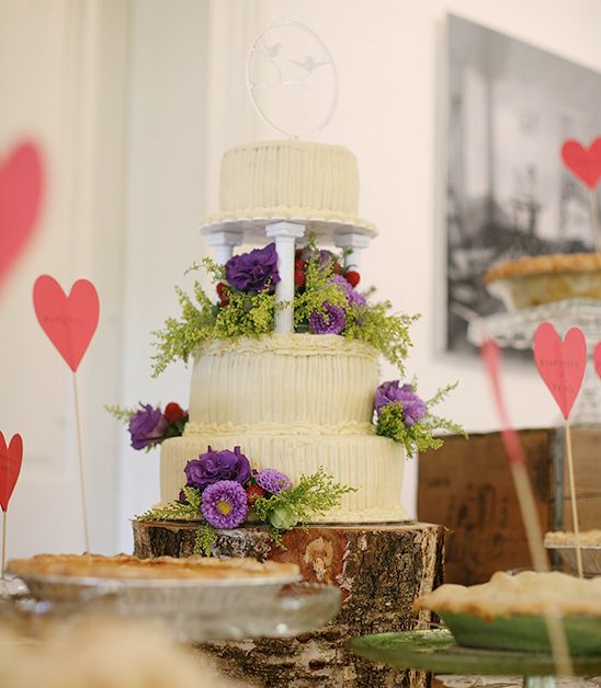 wood stump cake table