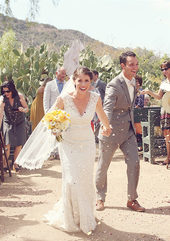 rose petal toss after ceremony