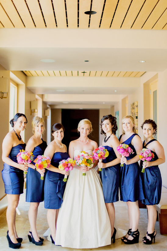 blue cocktail bridesmaid dresses