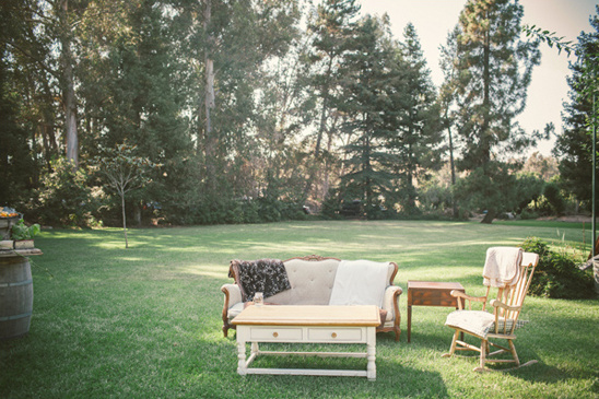 vintage furniture at cocktail hour