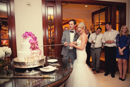 cake cutting with sword