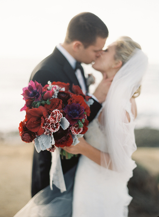 red wedding bouquet by Oak and the Owl