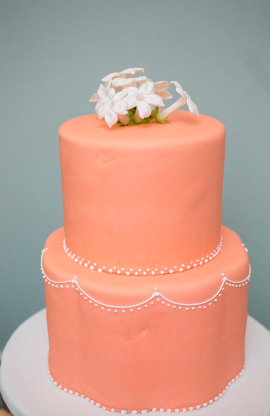 peach wedding cake