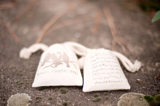 small stamped favor bags