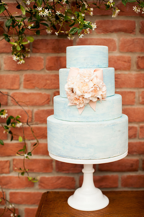 blue wedding cake by Layered Bake Shop