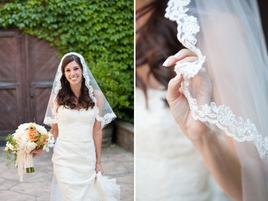 handmade veil and Lazaro gown