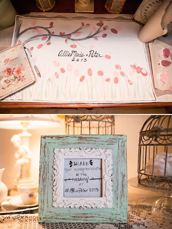 pink fingerprint guestbook ideas