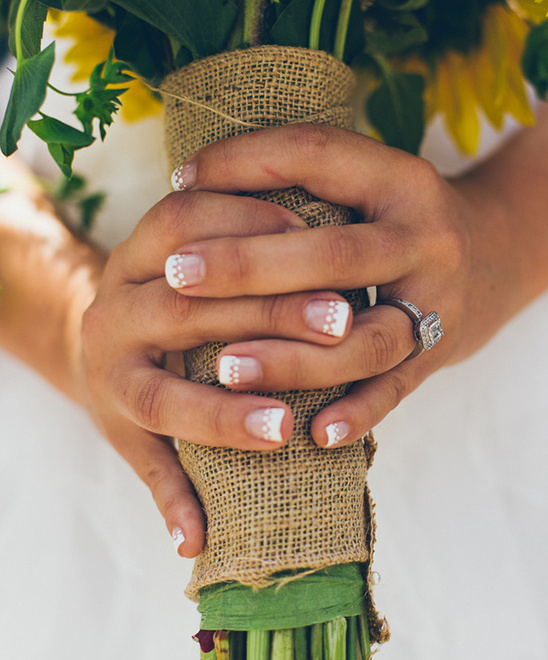 polka dot wedding nails