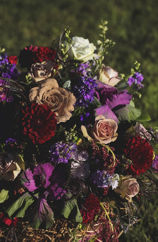 burlap wedding flowers