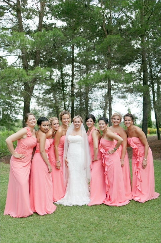 coral bridesmaid dresses