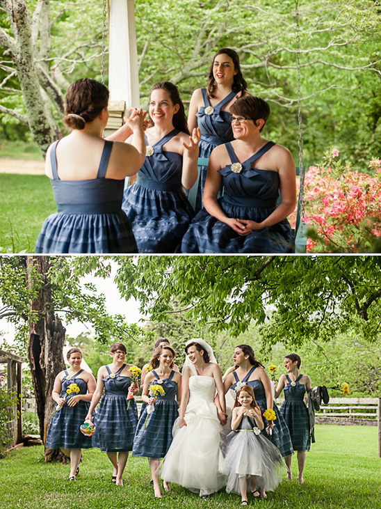 halter blue bridesmaid dresses