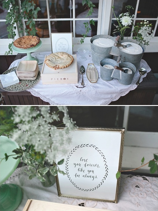 wedding pie table