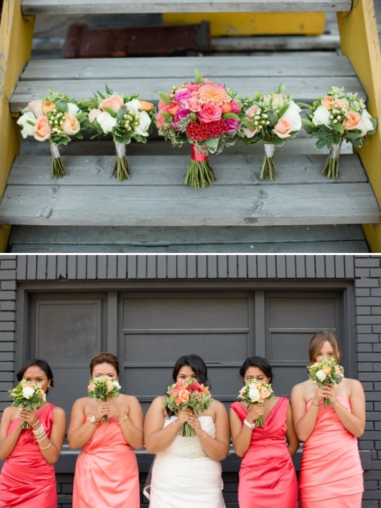 peach wedding bouquet