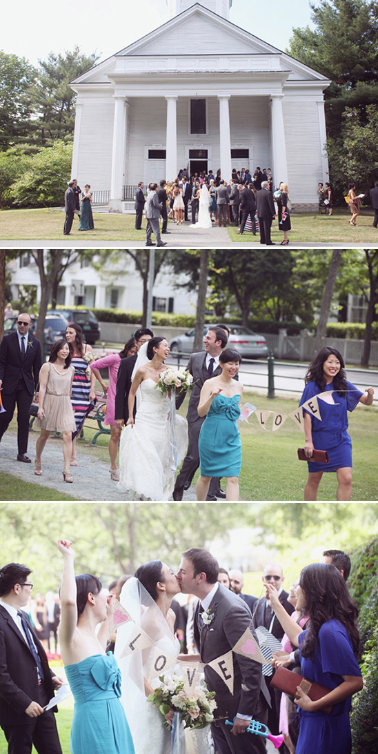 wedding parade with noise makers