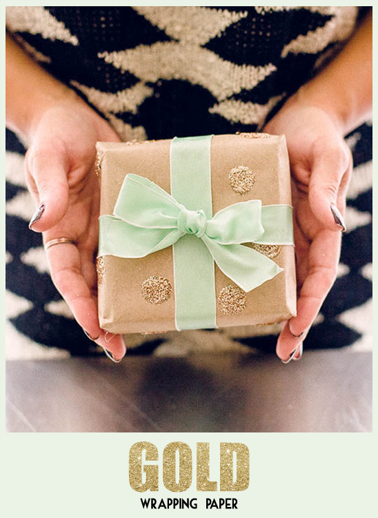 diy gold wrapping paper