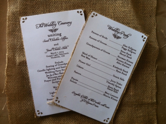 Rustic Clean Wedding Programs