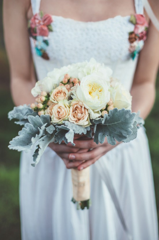 peach and light yellow bouquet