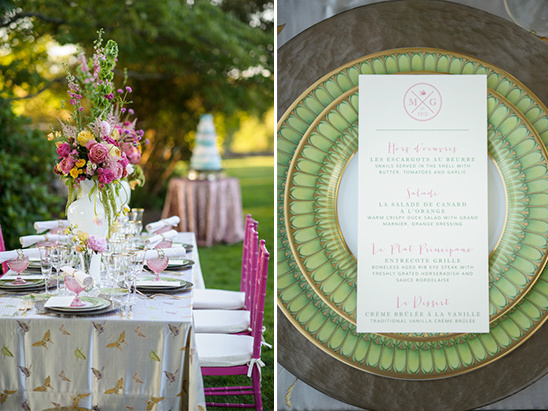 pink and green wedding decor ideas