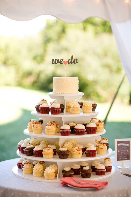 cake topped cupcake tower