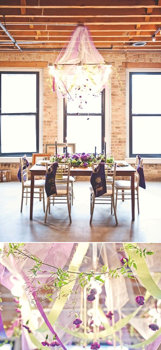 ribbon and floral chandelier