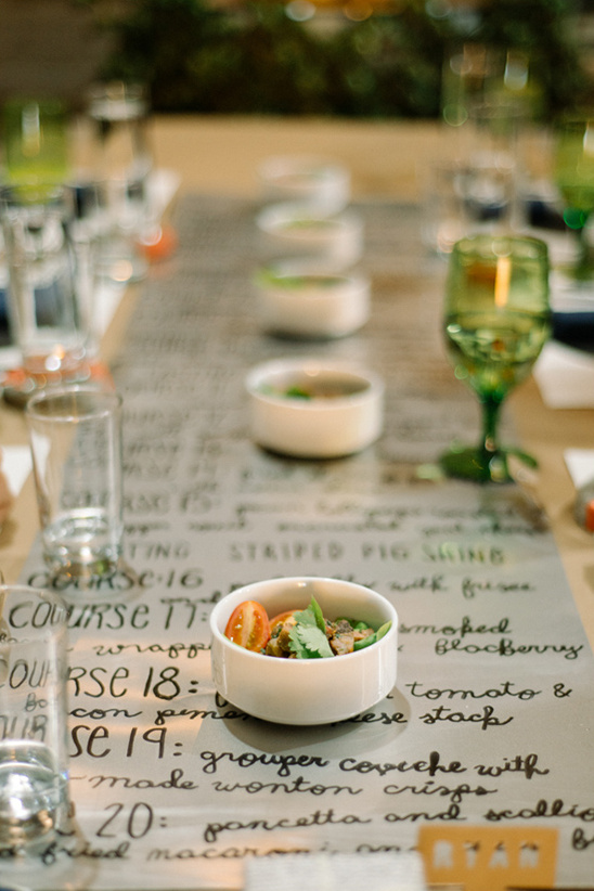 menu as a table runner