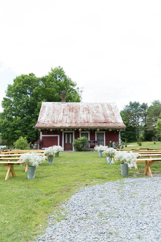 rustic outdoor wedding ceremony