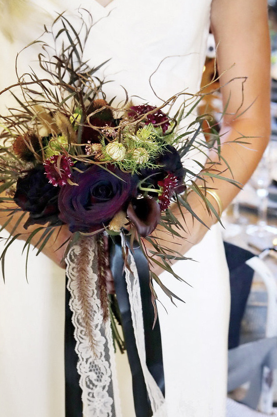 dark and dramatic wedding bouquet