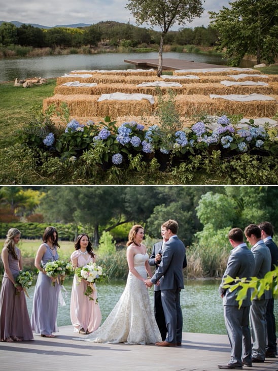 hay bale ceremony seating