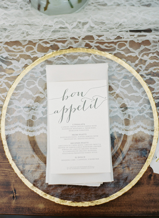 calligraphy wedding menu