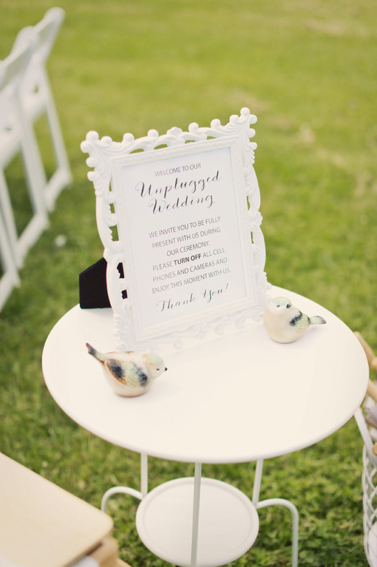 unplugged wedding sign