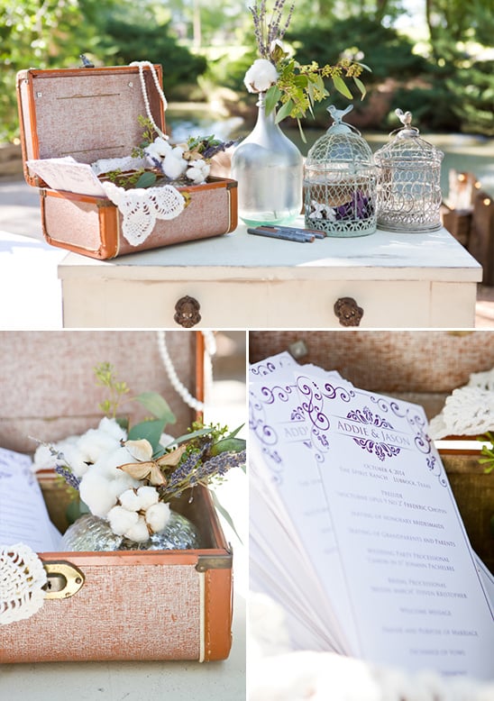 vintage wedding program table