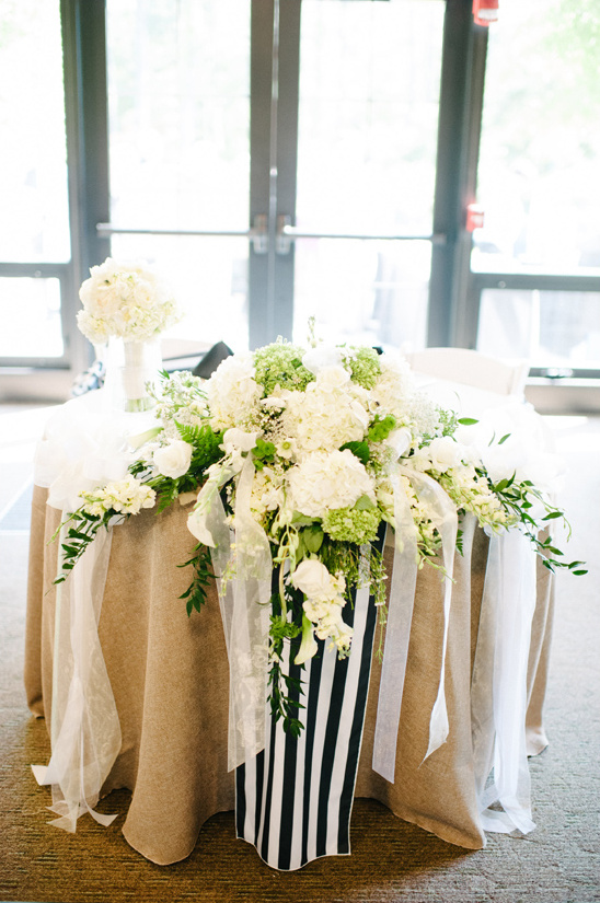 rusttic chic black and white sweetheart table