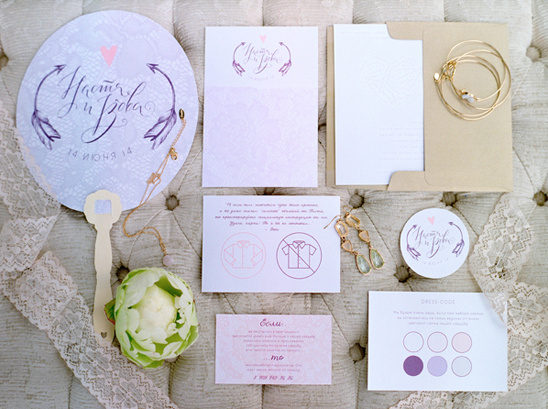 pink and purple stationery @weddingchicks