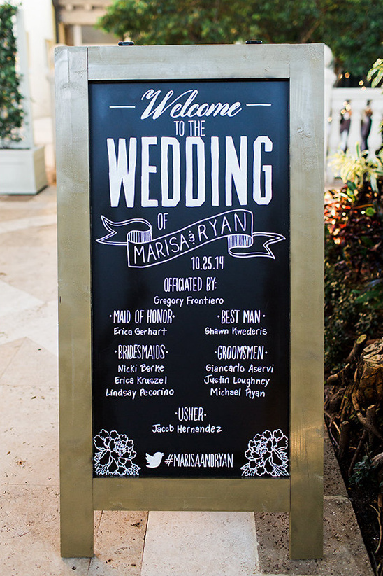 chalkboard wedding sign @weddingchicks