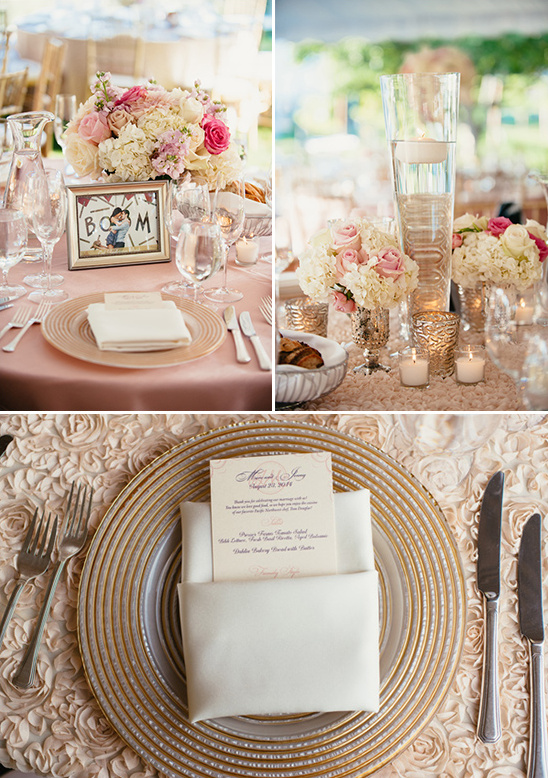 glass and gold table accents @weddingchicks