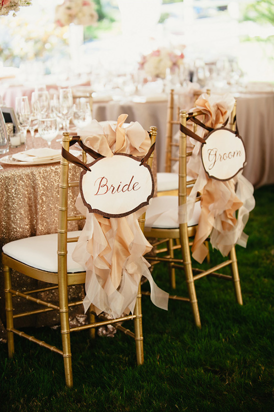 bride and groom chair signs idea @weddingchicks