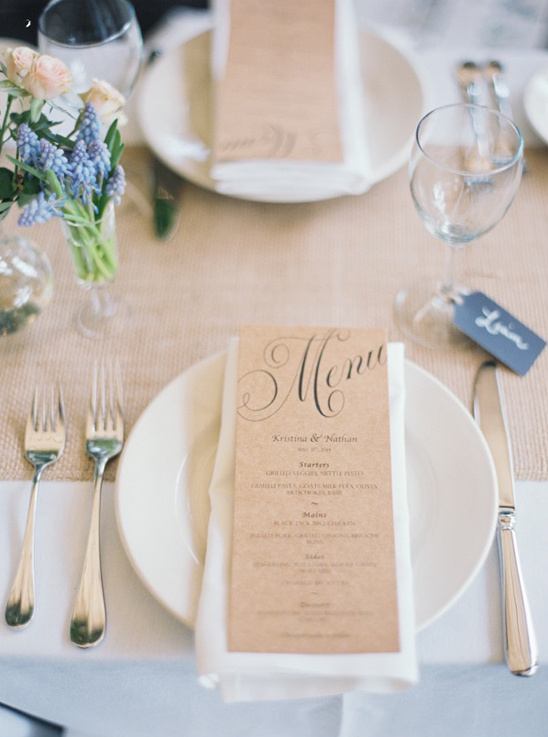 brown paper menu @weddingchicks