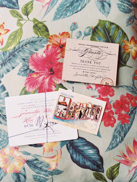 vintage hawaiian wedding stationery @weddingchicks