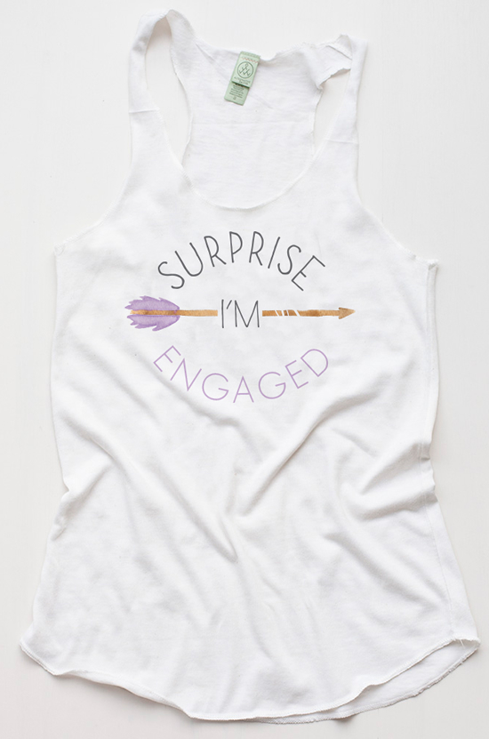 Surprise I'm Engaged tank top @weddingchicks