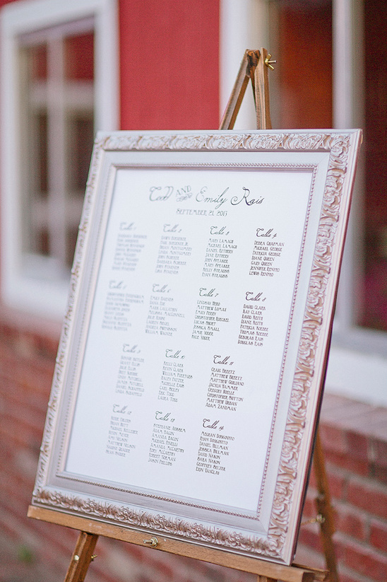 framed seating assignments @weddingchicks