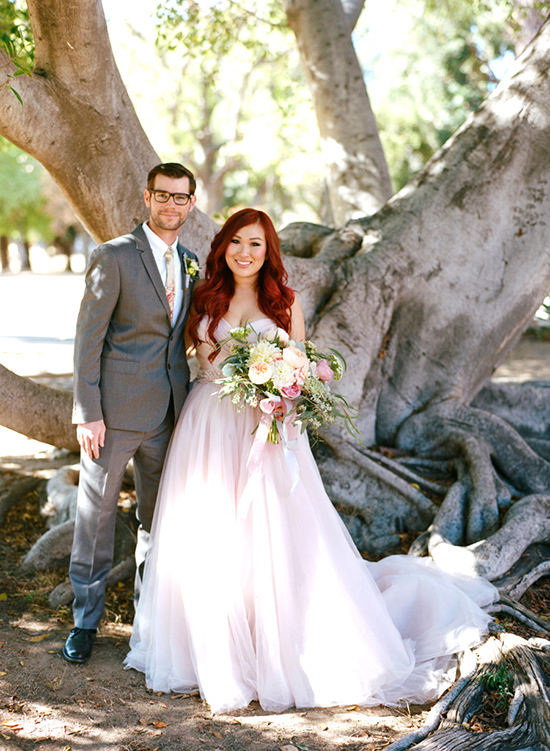 pink wedding dress @weddingchicks